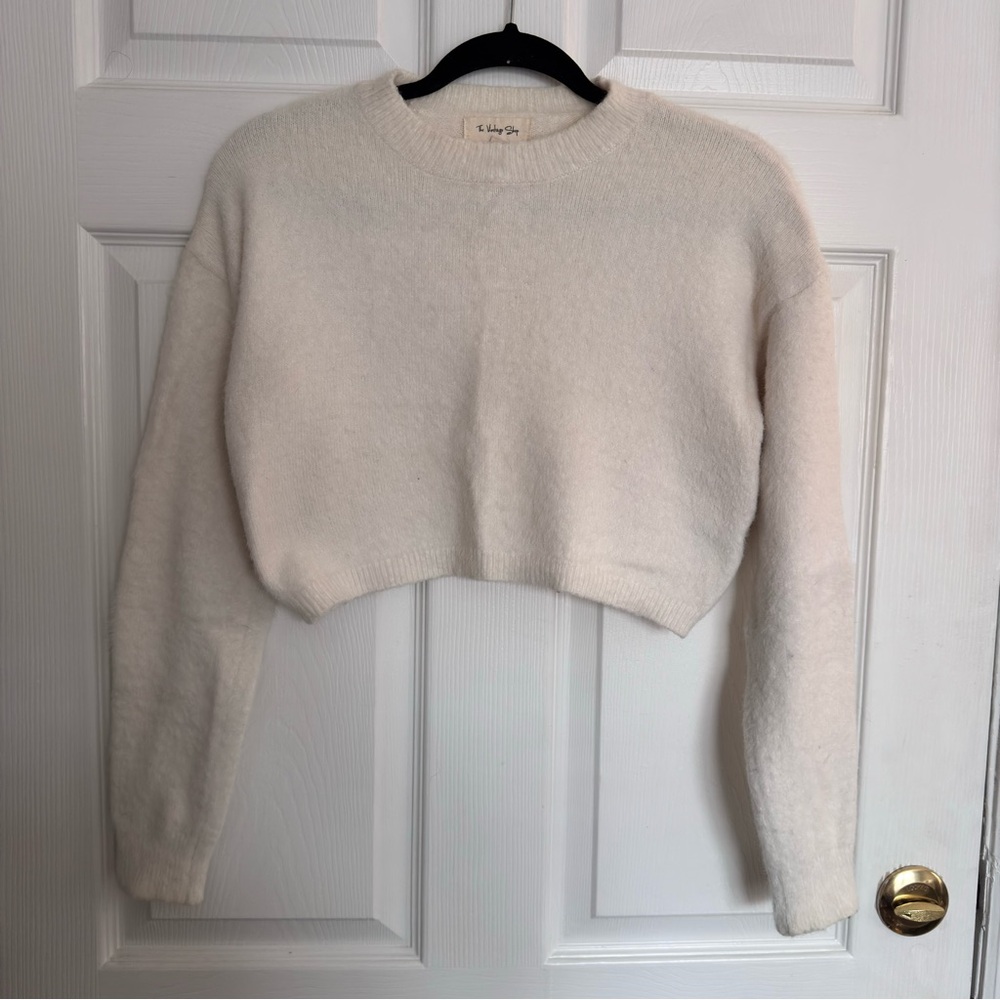 The Vintage Shop White Cropped Small Sweater